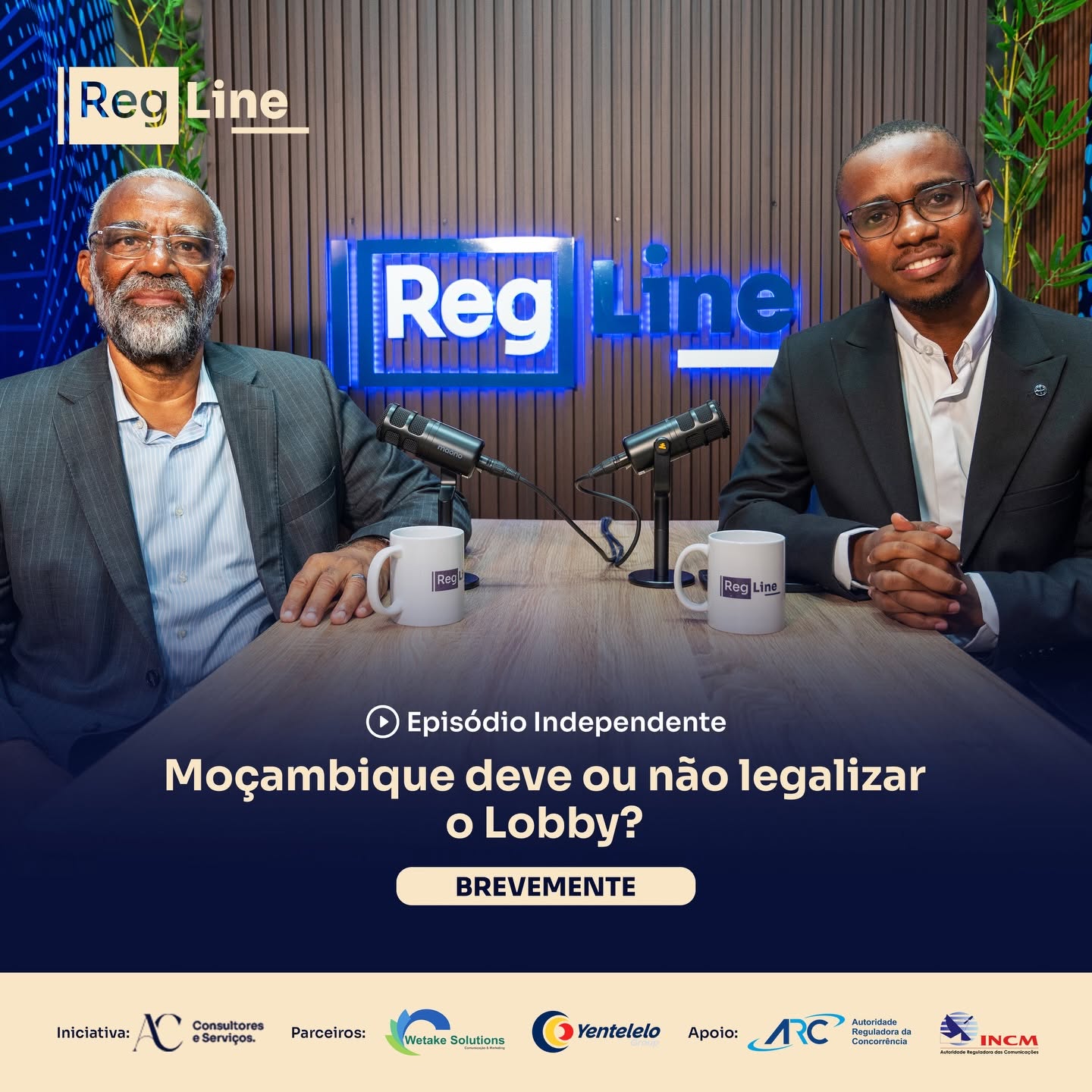 Apresentador do RegLine com convidado num episódio sobre legalização do lobby